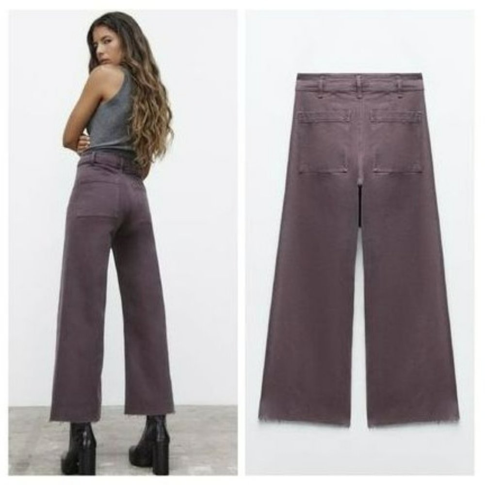 Zara The Marine Straight High-Rise Jeans in Lilac Purple Mist Size 0